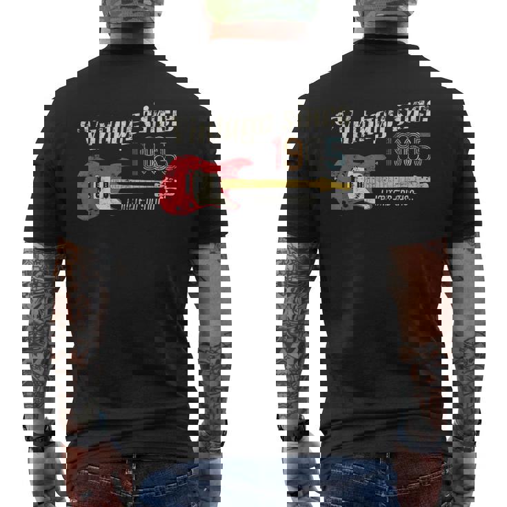 Vintageince 1965 Birthday Party ギターギタリストミュージシャン メンズTシャツ バックプリント