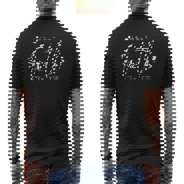 Walk By Faith Not Byight 神 イエス・キリスト 救世主 クリスチャン メンズTシャツ バックプリント