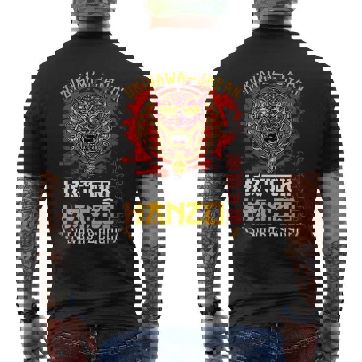 Warrior Warrior 沖縄 日本 はっとり 半蔵 剣と寿司 メンズTシャツ バックプリント