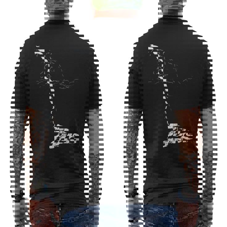 Zeus ギリシャ神話 ギリシャ神話 ギリシャ神 古代ギリシャ 稲妻 メンズTシャツ バックプリント