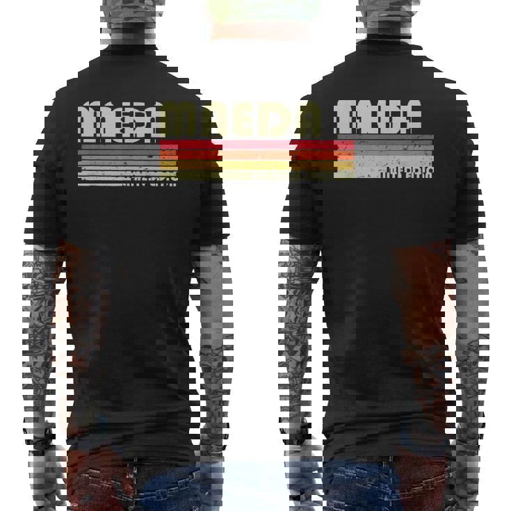 【前田 まえだ】名前 名字 家族お揃い ギャグ ネタ ウケ狙い 贈り物 ギフト 面白い おもしろ メンズTシャツ バックプリント