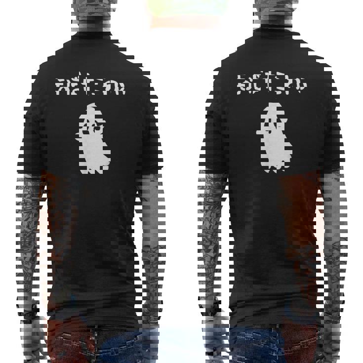 おばけこわい おばけ ハロウィン かわいい おもしろ ファミリー 親子 お揃い メンズTシャツ バックプリント