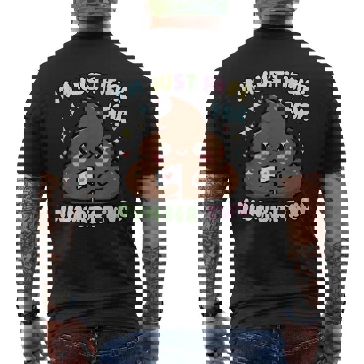 おもしろうんち二日目のためだけにここにいるよ メンズTシャツ バックプリント