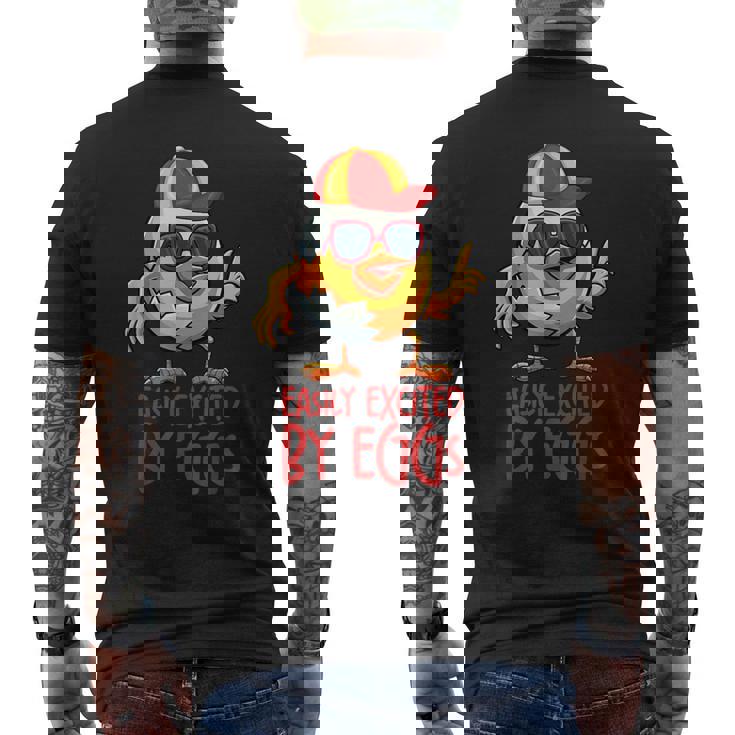 おもしろエッグが簡単に興奮するエッグ。 メンズTシャツ バックプリント