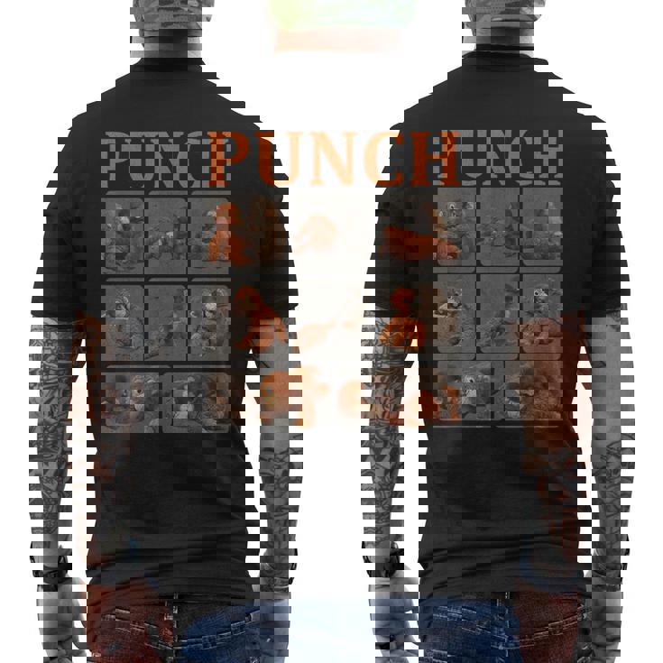 かっこいいパンチかわいい猿 メンズTシャツ バックプリント