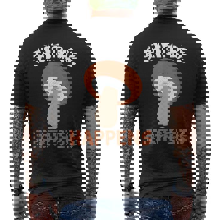 しいたけが起こる 菌類マッシュルーム メンズTシャツ バックプリント