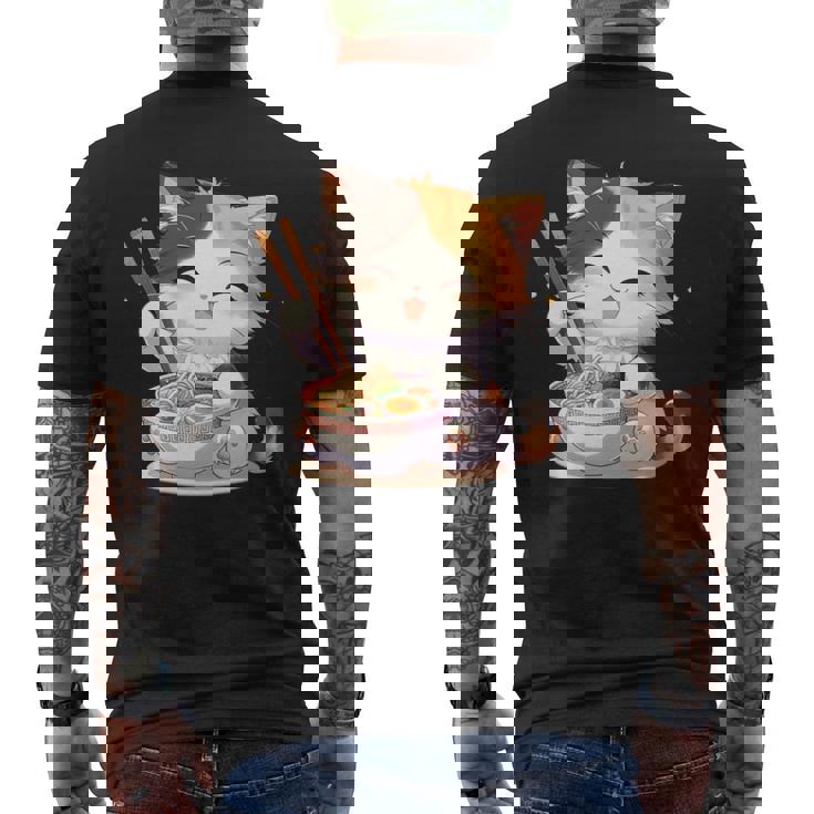 わがまま猫 ねこ ラーメン好き かわいい おもしろ マンガ 長袖tシャツ メンズTシャツ バックプリント