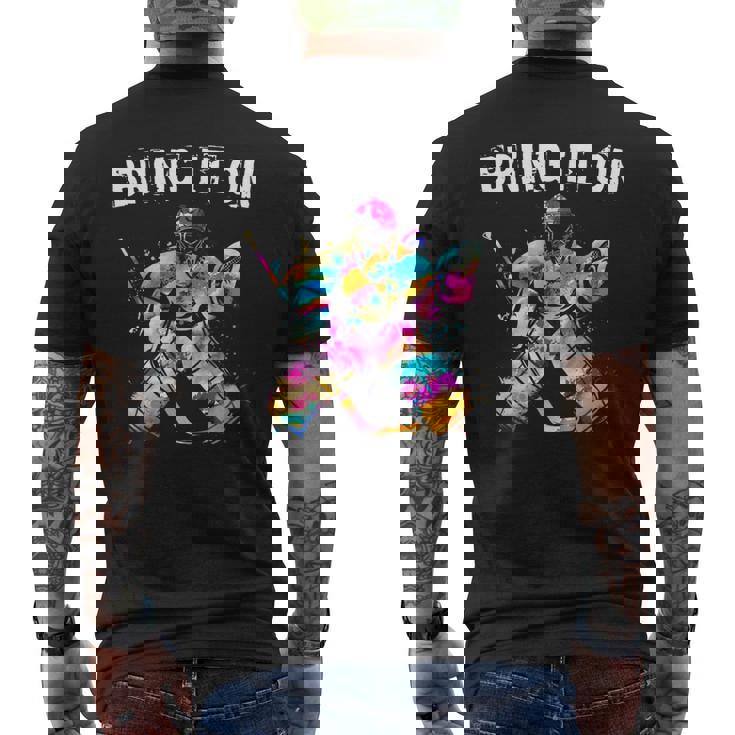 アイスホッケー選手 ゴールキーパー アイスホッケーゴールキーパーギフト メンズTシャツ バックプリント