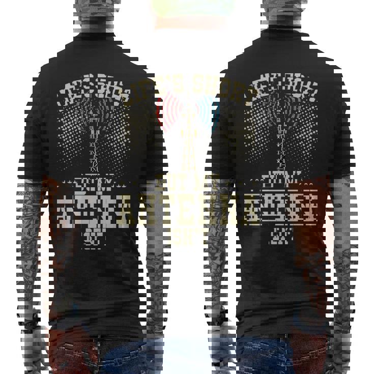 アマチュア無線デザイン 男性用 アマチュア無線機 アンテナ 長袖tシャツ メンズTシャツ バックプリント