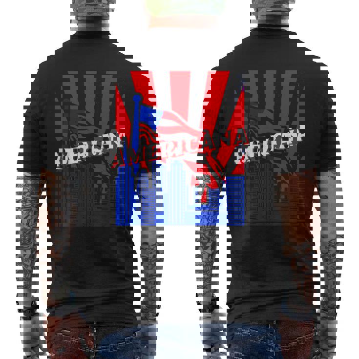 アメリカーナ、都市、旗、Bjj、柔術、Mma、ファイティング、ボックス。 メンズTシャツ バックプリント