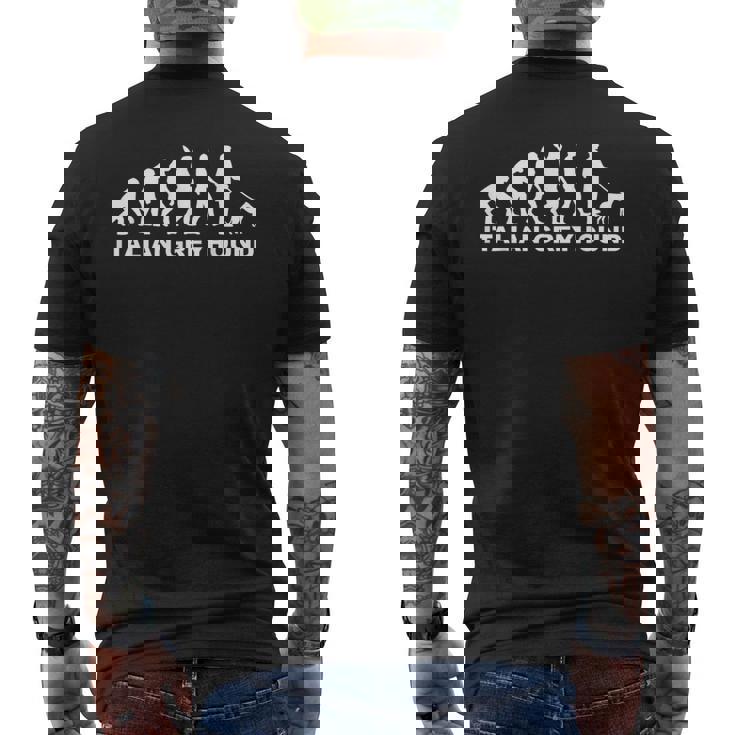 イタリアン・グレイハウンド・エボリューション メンズTシャツ バックプリント