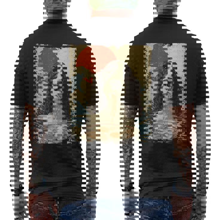 イングリッシュスプリンガー・スパニエル 英語 スプリンガー スパニエル 犬 ラーメン メンズTシャツ バックプリント