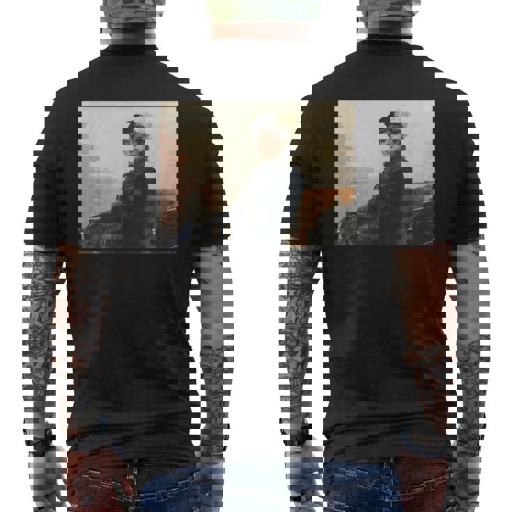 イヴァン・クラムスコイ作「見知らぬ女の肖像」 メンズTシャツ バックプリント