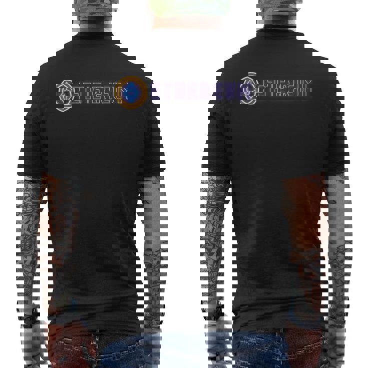 イーサリアムethネオングローイーサリアム暗号通貨 メンズTシャツ バックプリント
