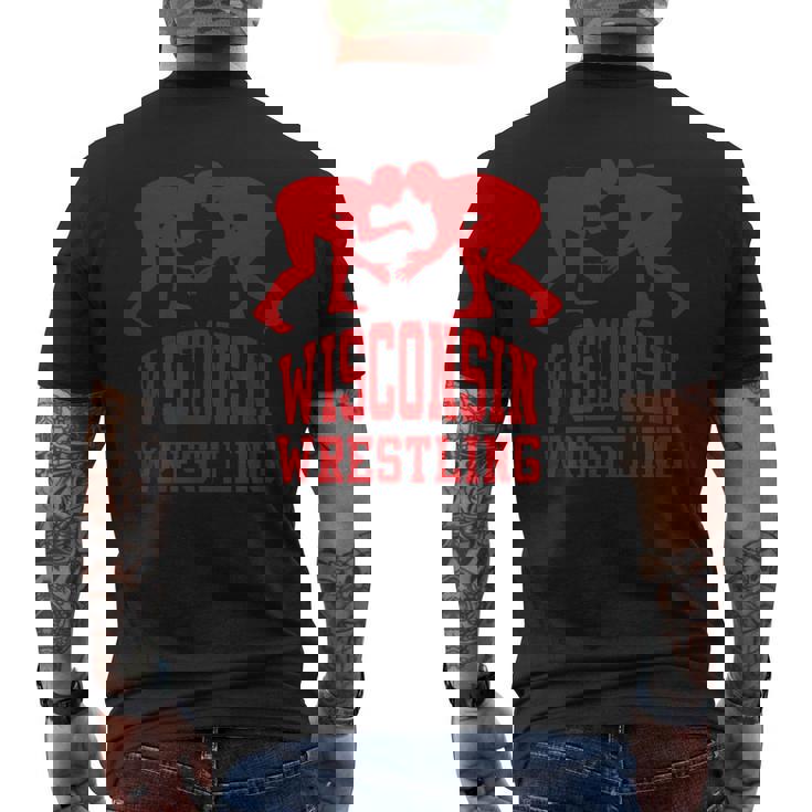 ウィスコンシン レスリング メンズTシャツ バックプリント