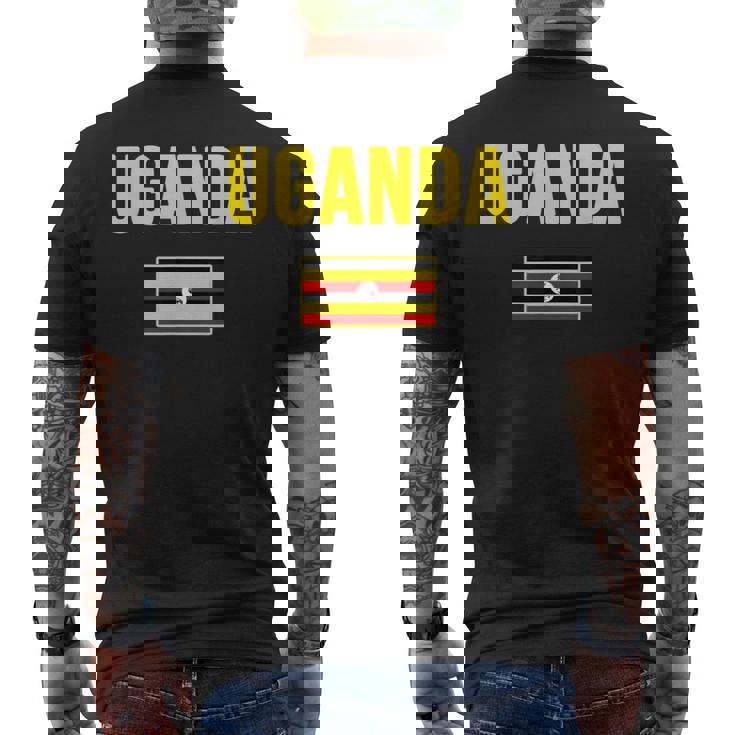 ウガンダ ウガンダの国旗 メンズTシャツ バックプリント