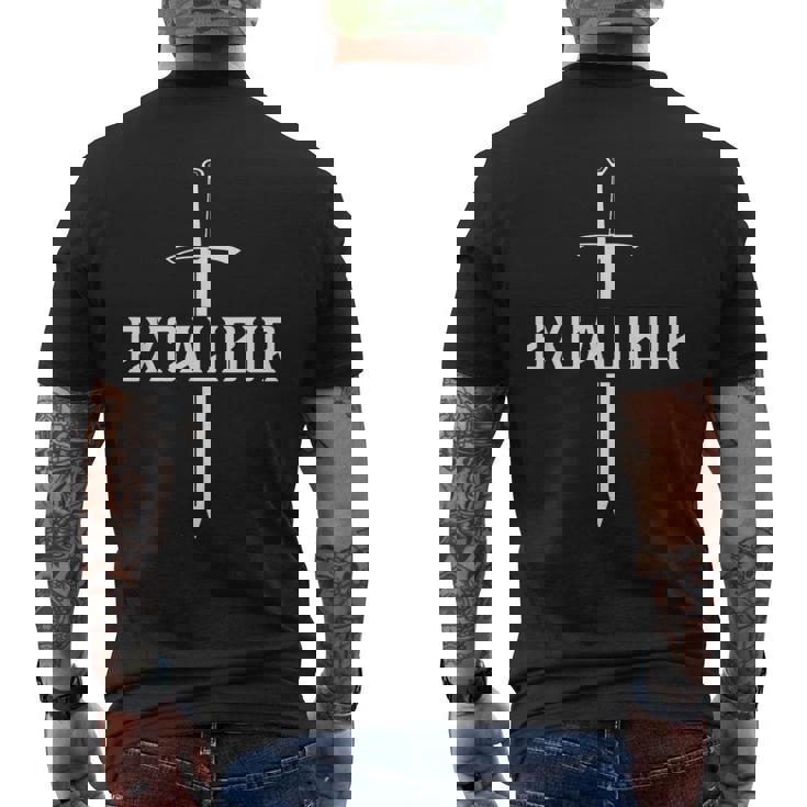 エクスカリバー アーサー王の石の中の伝説の剣 メンズTシャツ バックプリント