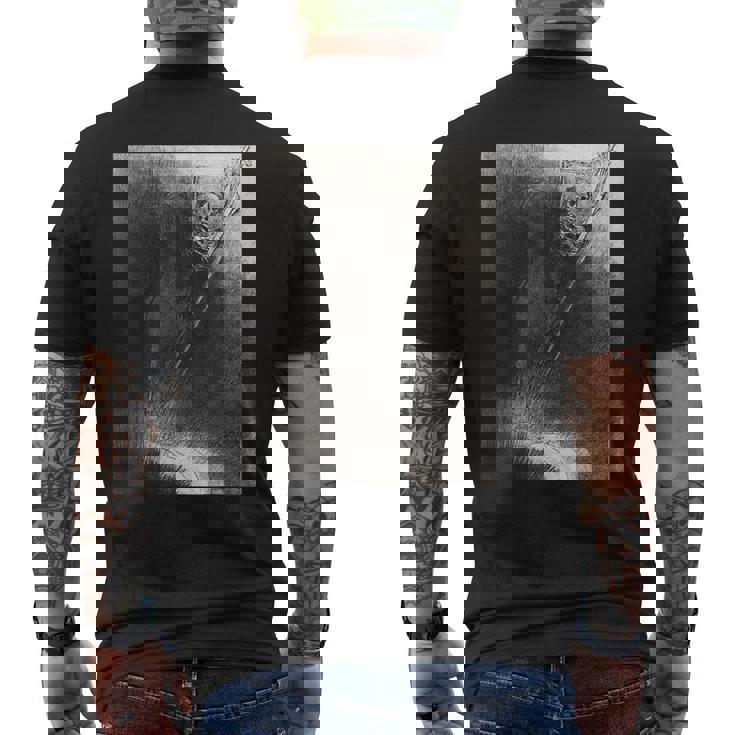 オディロン・ルドン著「そして彼にかかった彼の名は死だった」 メンズTシャツ バックプリント