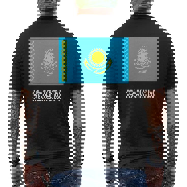 カザフスタン フラッグシャツ メンズTシャツ バックプリント