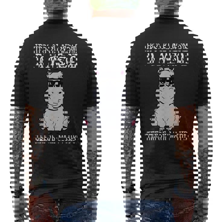 カバはすごいだから私はカバの面白いカバだ メンズTシャツ バックプリント