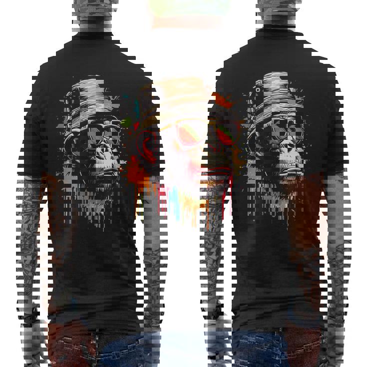 カラフル エイプ クール ヴィンテージ グラフィティ グラフィックアート メンズTシャツ バックプリント