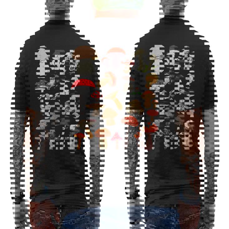 キッズ キノコ コラージュ 菌類 メンズTシャツ バックプリント