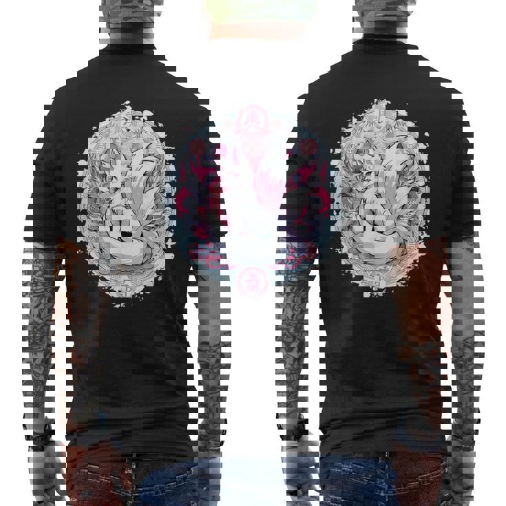 キツネ かわいい コスチューム 九尾狐 ドラゴンズ メンズTシャツ バックプリント