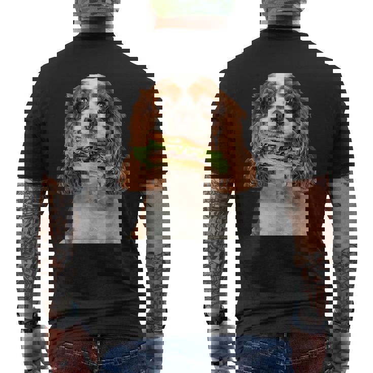 キャバリア・キング・チャールズ・スパニエル・バーガー メンズTシャツ バックプリント