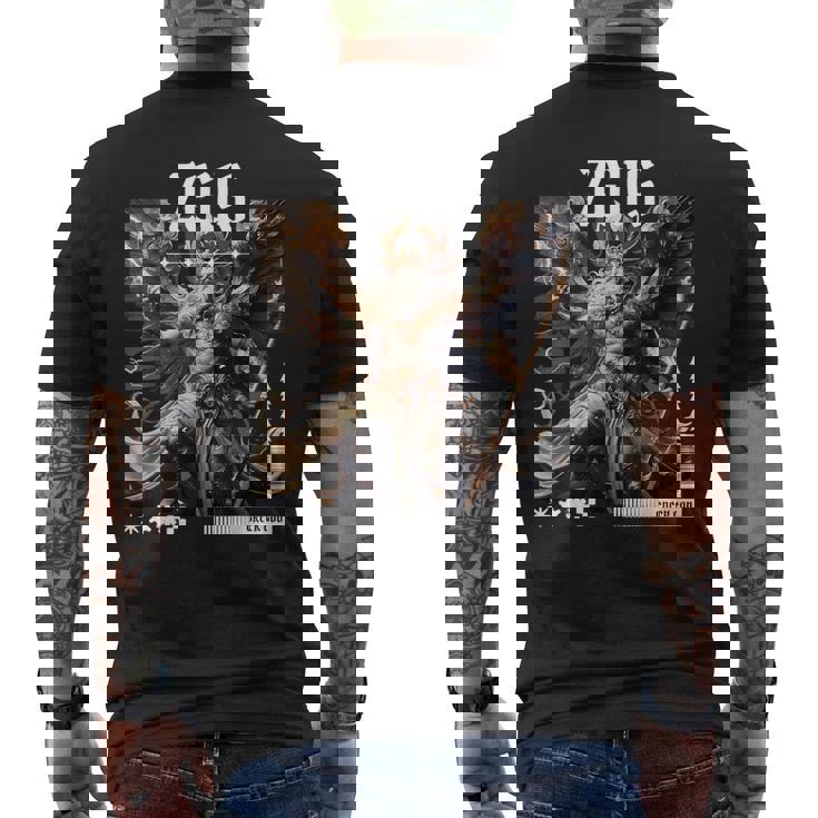 ギリシャ神ゼウス サンダーボルト メンズTシャツ バックプリント