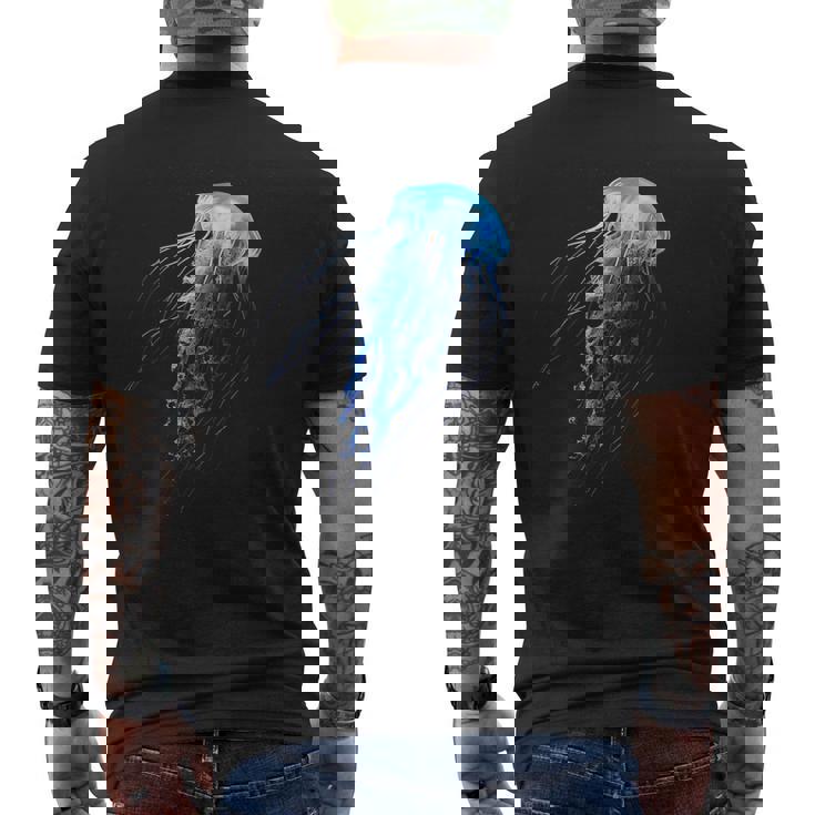 クラゲ 動物 動物園 アート クラゲ メンズTシャツ バックプリント