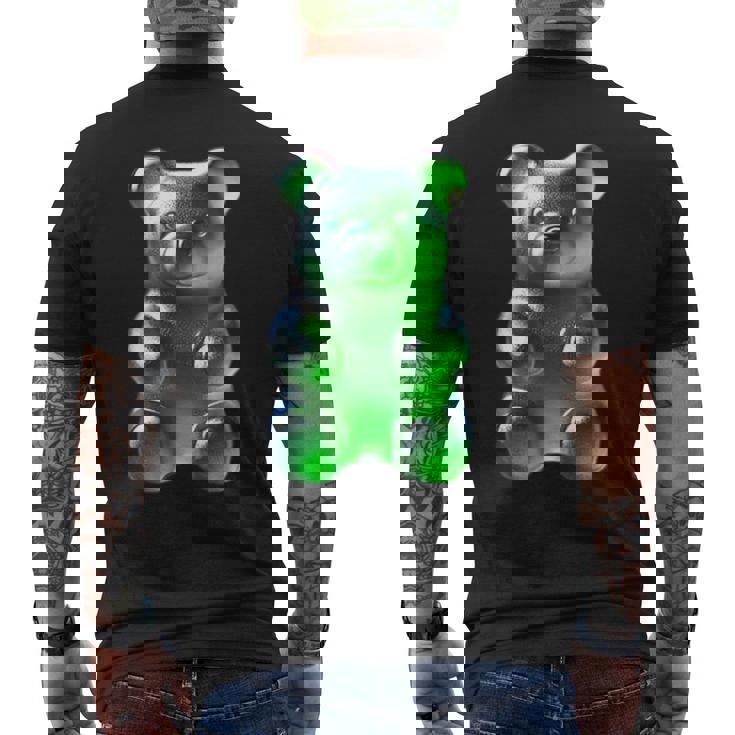 グリーン グミベア メンズTシャツ バックプリント