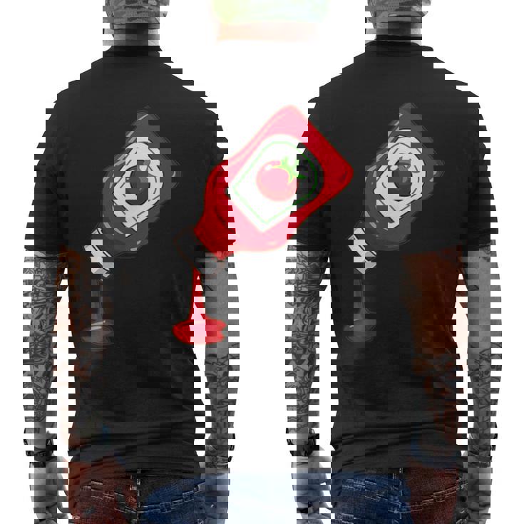 ケチャップをのせて面白いケチャップラバー メンズTシャツ バックプリント