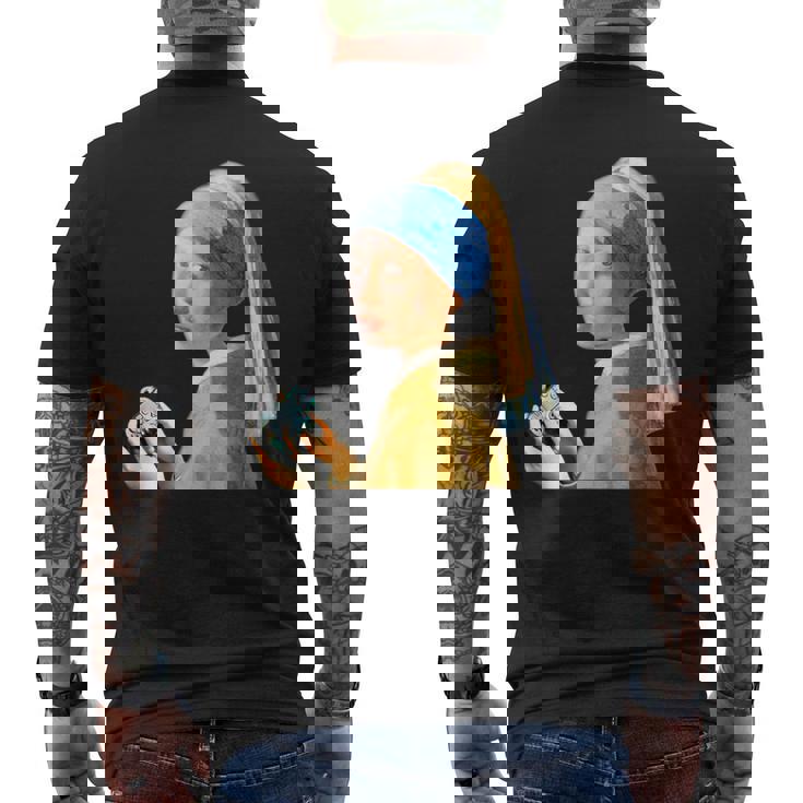 ゲーム モナリザ 面白いtシャツ ゲーマー ネタ 入り メンズ おもしろ 面白い 服 フェルメール グッズ メンズTシャツ バックプリント