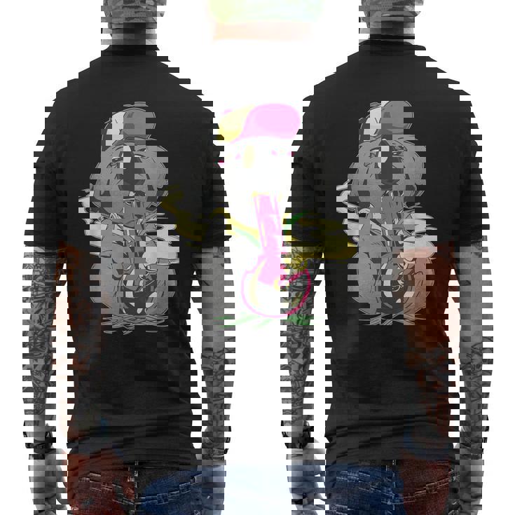 コアラ パンダ スモーキング ボング かわいい 面白い 漫画 メンズTシャツ バックプリント