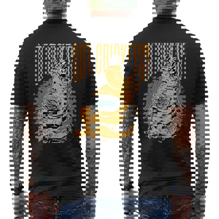 コオロギを手に入れましたか？フトアゴヒゲトカゲ メンズTシャツ バックプリント