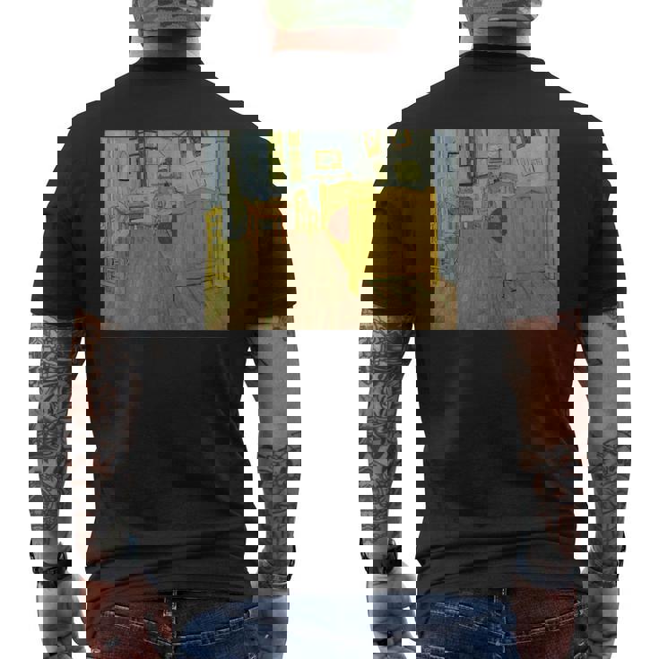 ゴッホ-アルルのベッドルーム メンズTシャツ バックプリント