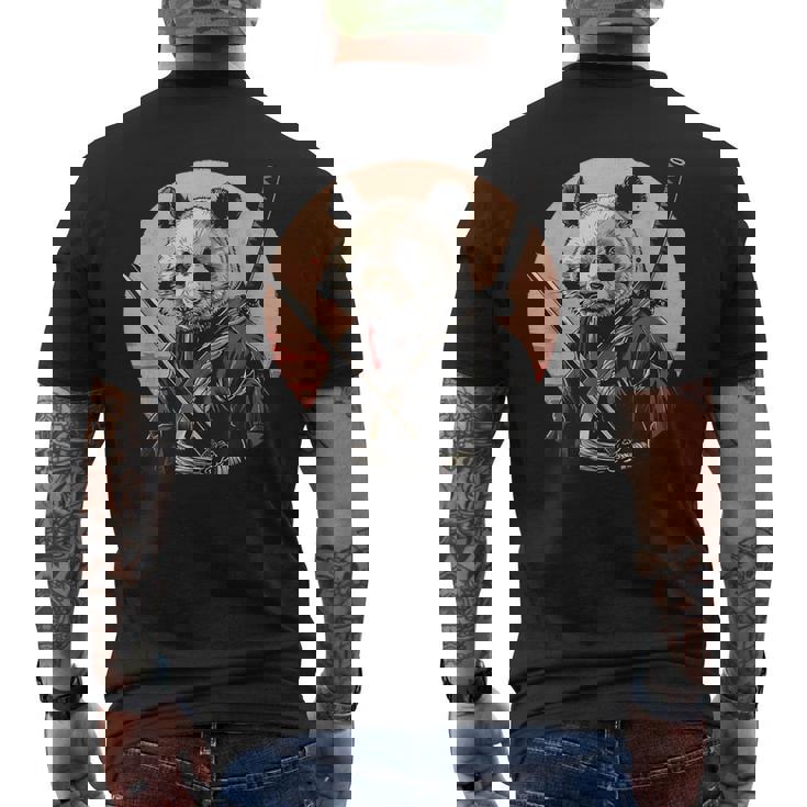 サムライパンダ 作品 日本美術 日本の忍者 パンダ メンズTシャツ バックプリント