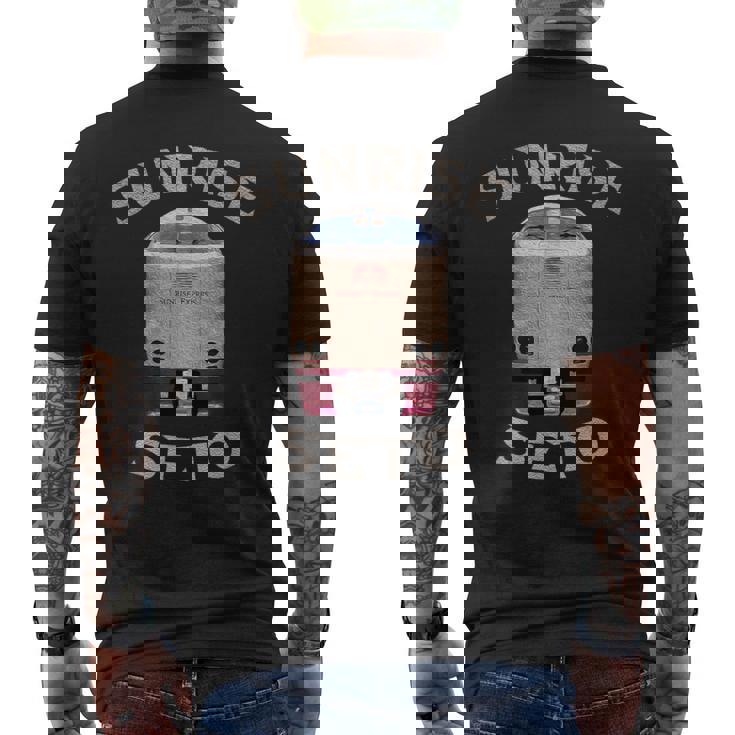 サンライズエクスプレス 瀬戸トレイン 日本 東京岡山瀬戸 メンズTシャツ バックプリント