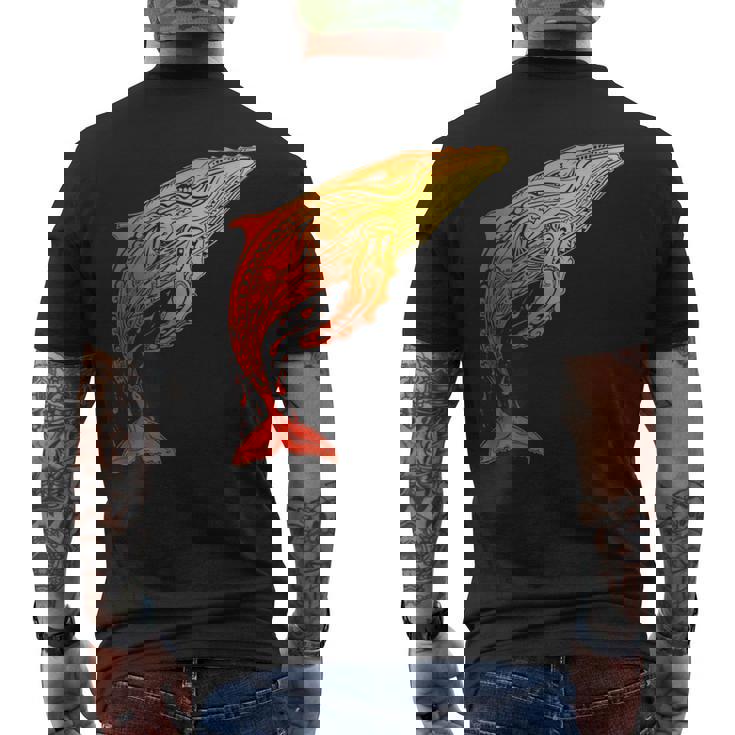 ザトウクジラ ネイティブ ハワイアン ハワイアン トライバル メンズTシャツ バックプリント