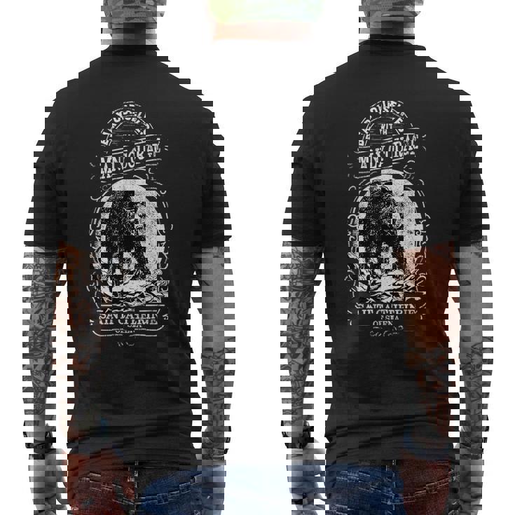 シエナの聖カタリナ 引用 クマの男らしい勇気 カトリック男性 メンズTシャツ バックプリント