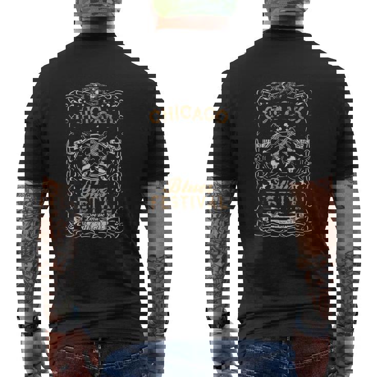 シカゴ・ブルース・フェスティバル・ブルース・ギターtシャツ メンズTシャツ バックプリント