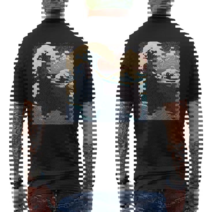 シュールレアリズム 日本画 ニューファンドランド 犬 メンズTシャツ バックプリント