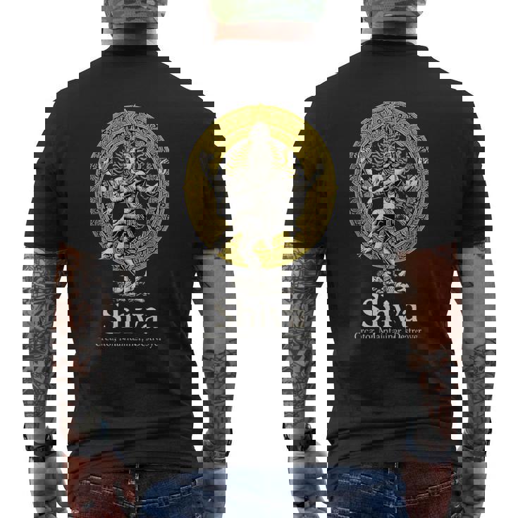 シヴァ クリエーター プリザーバー 駆逐艦 ナタラジャ ヒンドゥー ヴィンテージ メンズTシャツ バックプリント