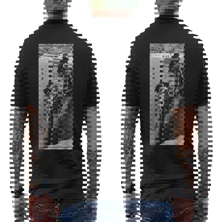 ジャクソン5ポップグループ マイケル・ジャクソン ロンドン 1977 メンズTシャツ バックプリント