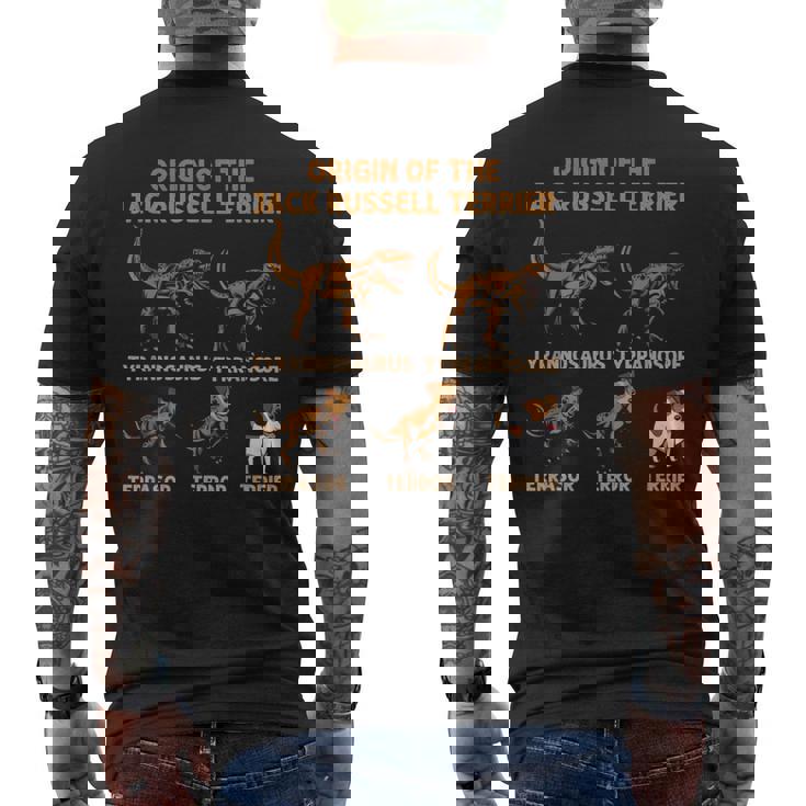 ジャック・ラッセル・テリア進化史犬の起源 メンズTシャツ バックプリント