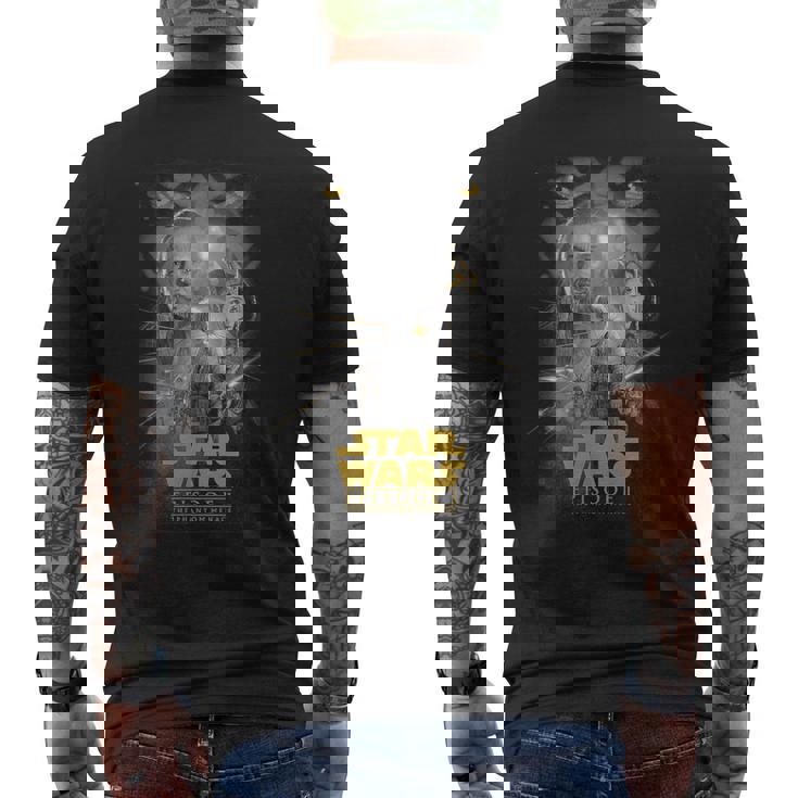 スター・ウォーズ クラシック エピソードi ファントム・メナス ポスター メンズTシャツ バックプリント