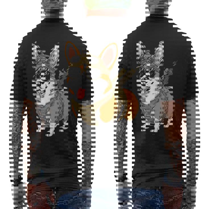 タクティカル コーギー 犬種 戦士 動物 しゃれ ミーム メンズTシャツ バックプリント