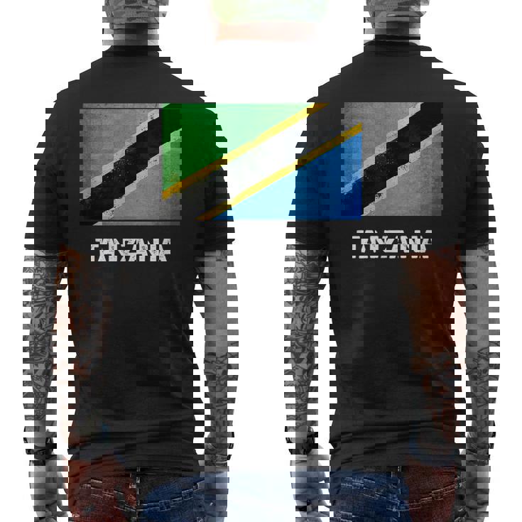 タンザニア国旗tシャツ メンズTシャツ バックプリント