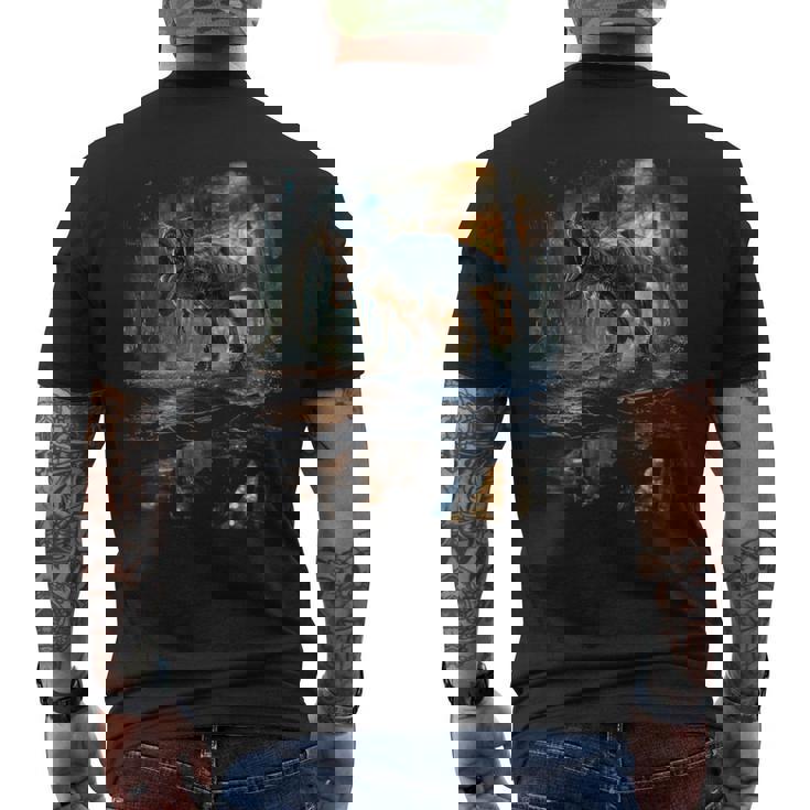 ティレックス 夜に吠える恐竜 リアルなグラフィックデザイン 長袖tシャツ メンズTシャツ バックプリント