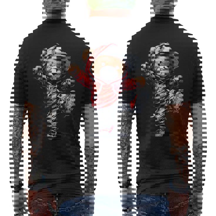 テディ愛好家やキッズダンサーのための面白いクマ メンズTシャツ バックプリント